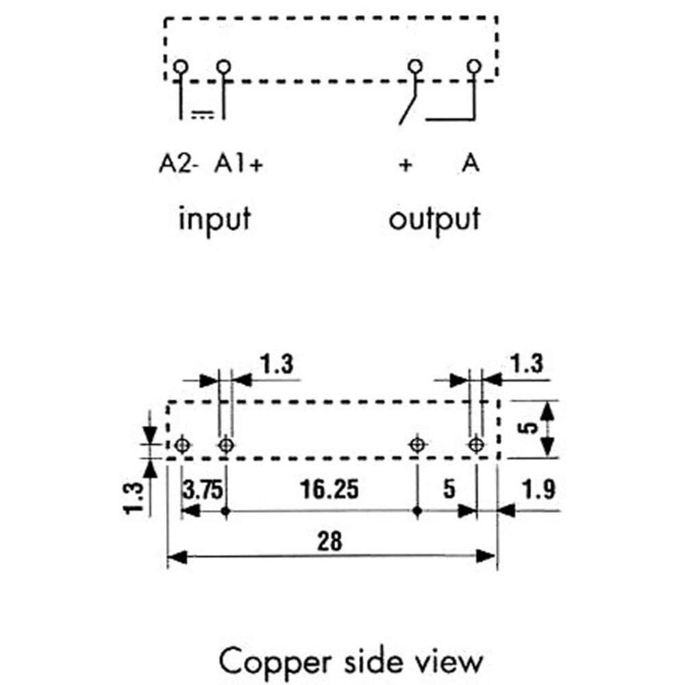 FINDER 34.81.7.060.9024 1.5-24 V DC Output, 60V DC Input, Solid State PCB/Plug-in Relay, SPST-NO 2A