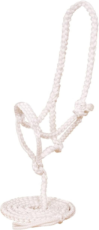 Flat Plaited Noseband Halter for Horses | Durable Soft Brushed Nylon Plaited Horse Halter with Matching 10ft Lead Rope