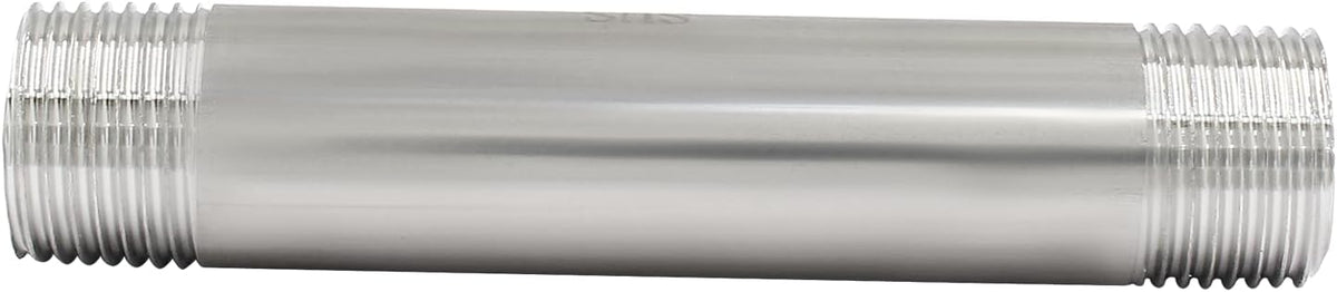 1/2" NPT x 1/2" NPT Stainless Steel Male Thread Nipple