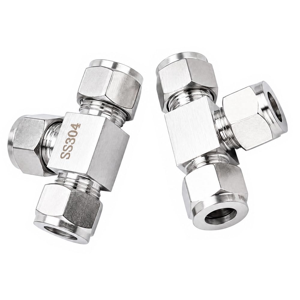 304 Stainless Steel Compression Tee 3/4" OD x 3/4" OD T-fitting 3-way 1pc