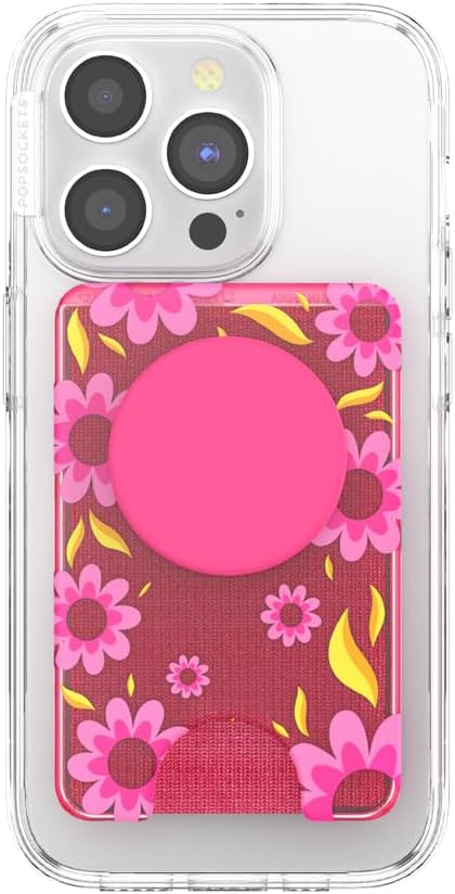 Phone Wallet for MagSafe, Phone Card Holder with Grip, Hot Pink - Pink Relief