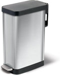 Slim Trash Can with Clorox Odor Protection - Narrow Kitchen Garbage Bin with Soft Close Lid, Step On Foot Pedal and
