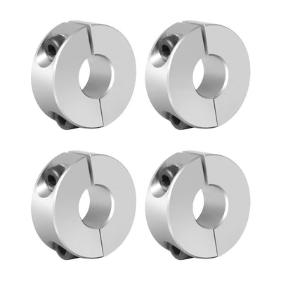 Sinoblu Split Shaft Collar, 10mm Bore H7, 30mm OD, 10mm Thickness, Aluminum Anodized, Set-Screw Shaft Collars for Machinery and Industrial Applications (4-Pack)