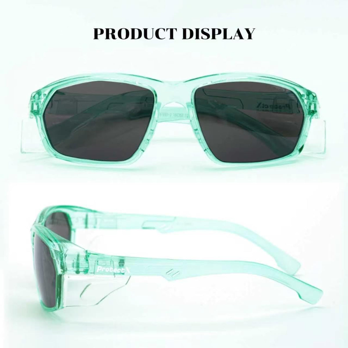 Stylish Safety Glasses Anti-Fog Scratch Jade Tinted Smoke - 2PC
