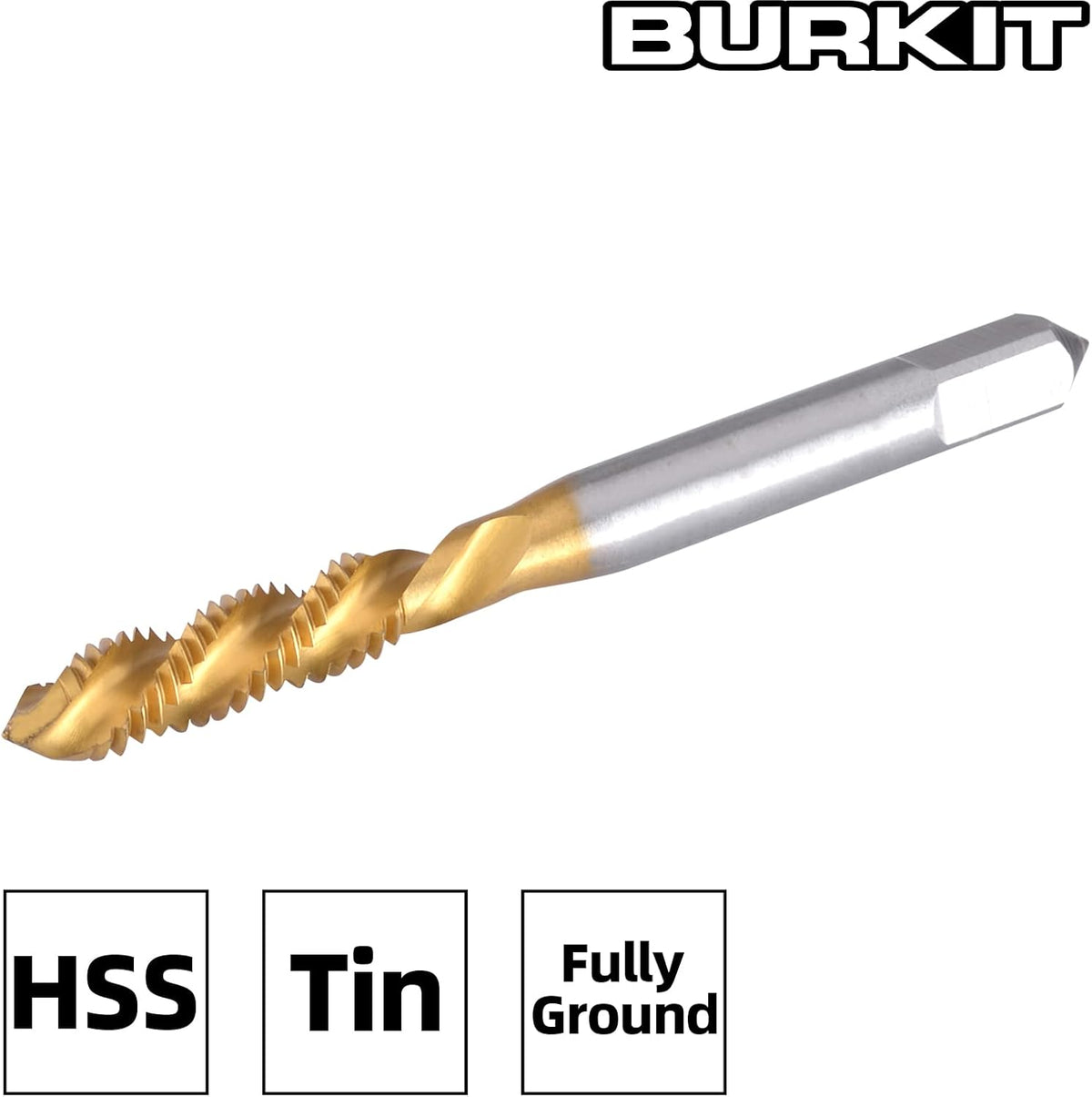 Burkit M3.5 X 0.6 Titanium Coating Spiral Flute Tap