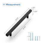 Black Cabinet Handles 6-3/10 Inch 20 Pack, Square Cabinet Pulls