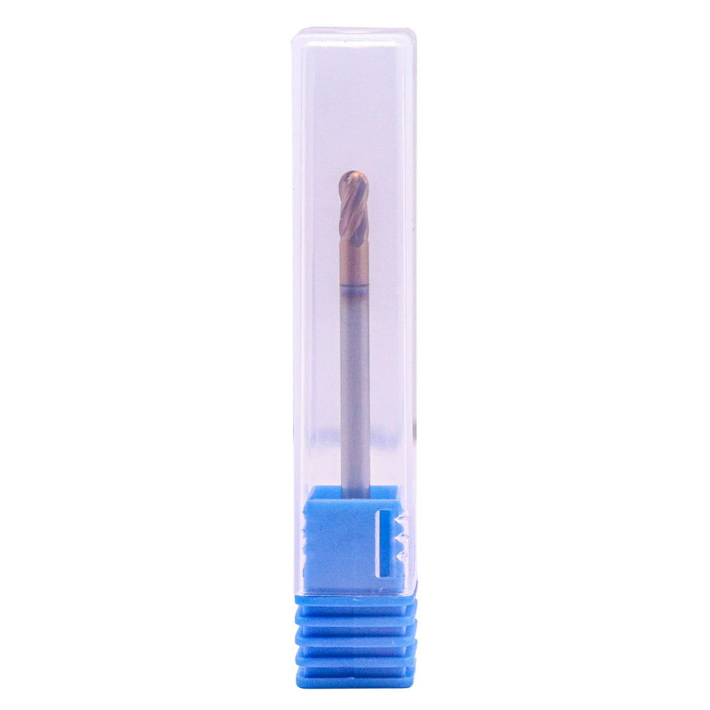 5Pcs 1/8" 4 Flute Double End Solid Carbide Ball Nose End Mill, TiSiN Coated