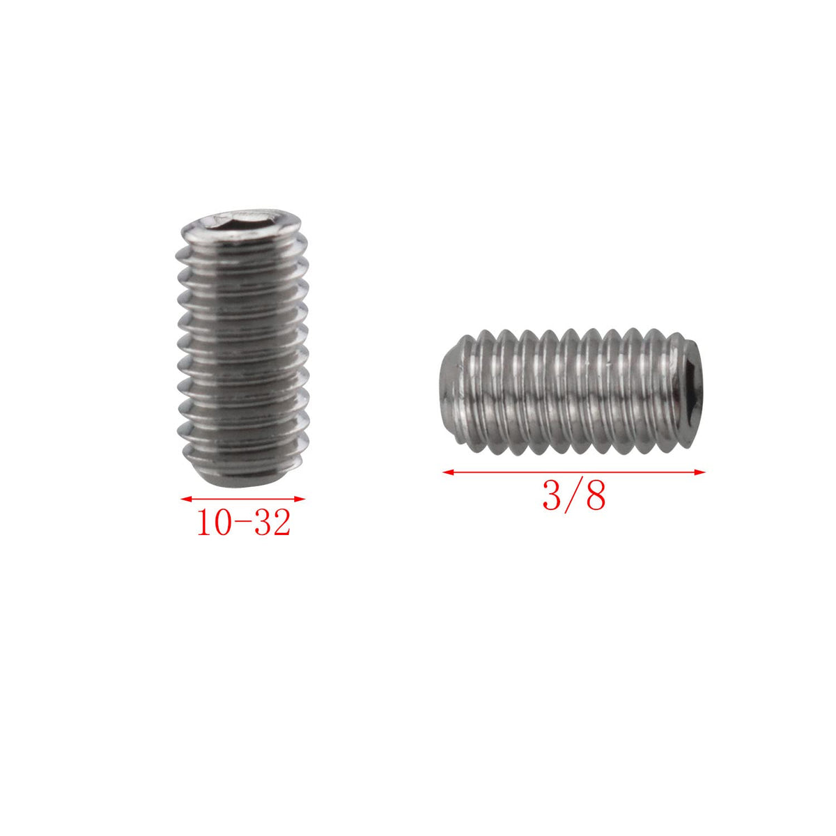 Socket Set Screws DGBRSM 25pcs 10-32 x 3/8" Stainless Steel Allen Head Hex Hexagon Socket Set Screws Cup Point with Hex Key Wrench