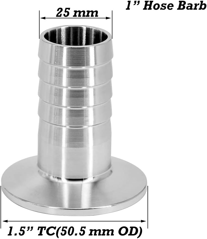 Beduan 1.5 Tri Clamp to 1 Barb Fitting Stainless Sanitary Home Brew