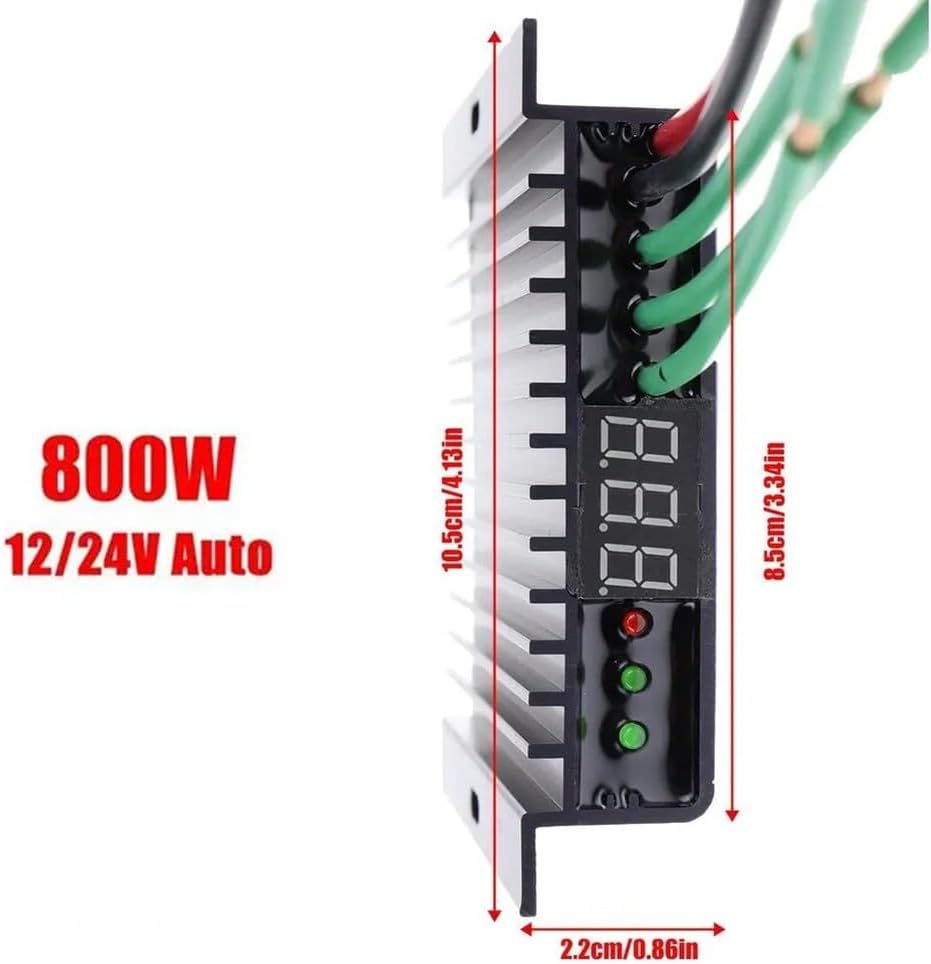 Wind Turbine Controller, 500/800W MPPT Wind Turbine Charge Controller with Overcharge Protection and Display(800w)