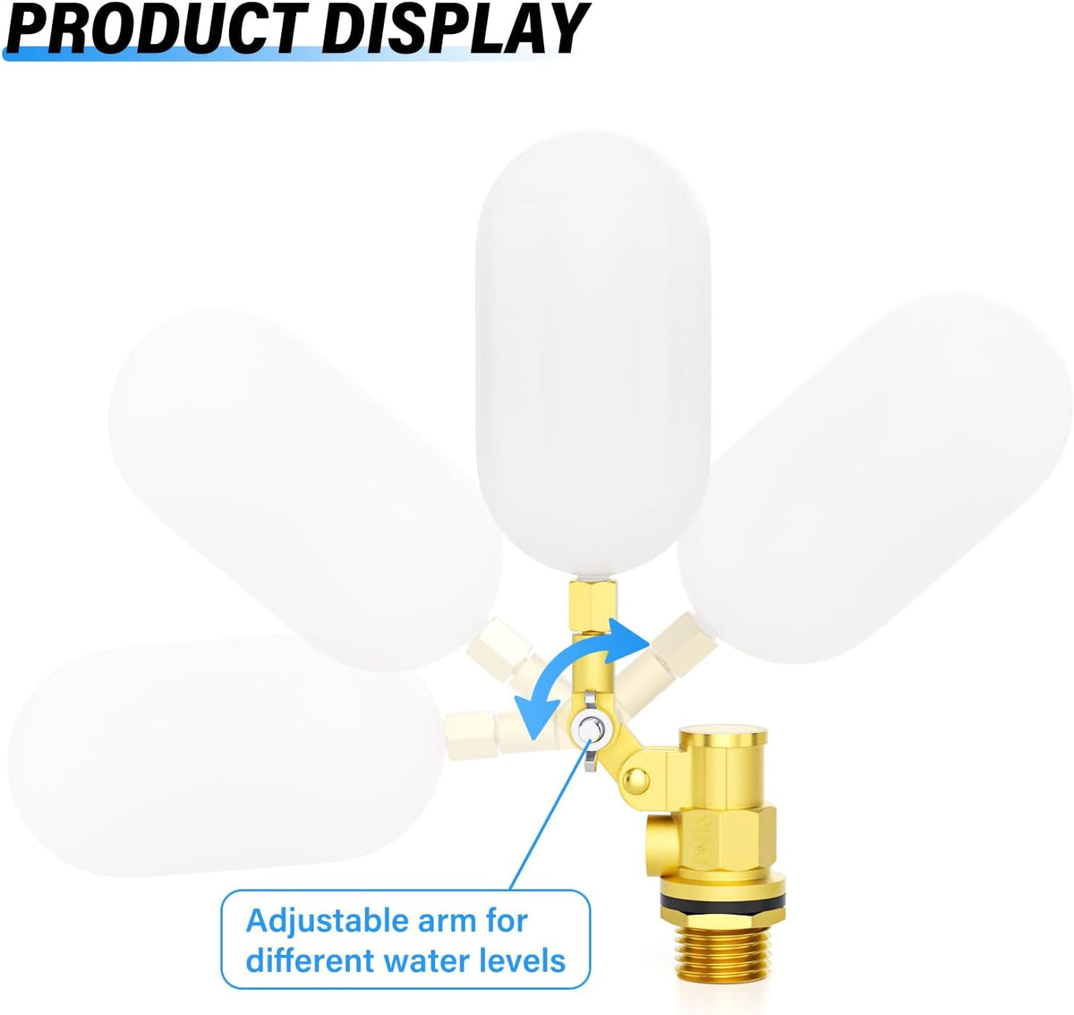 TAILONZ 2 Pcs 1/2" Brass Automatic Water Fill Float Valve