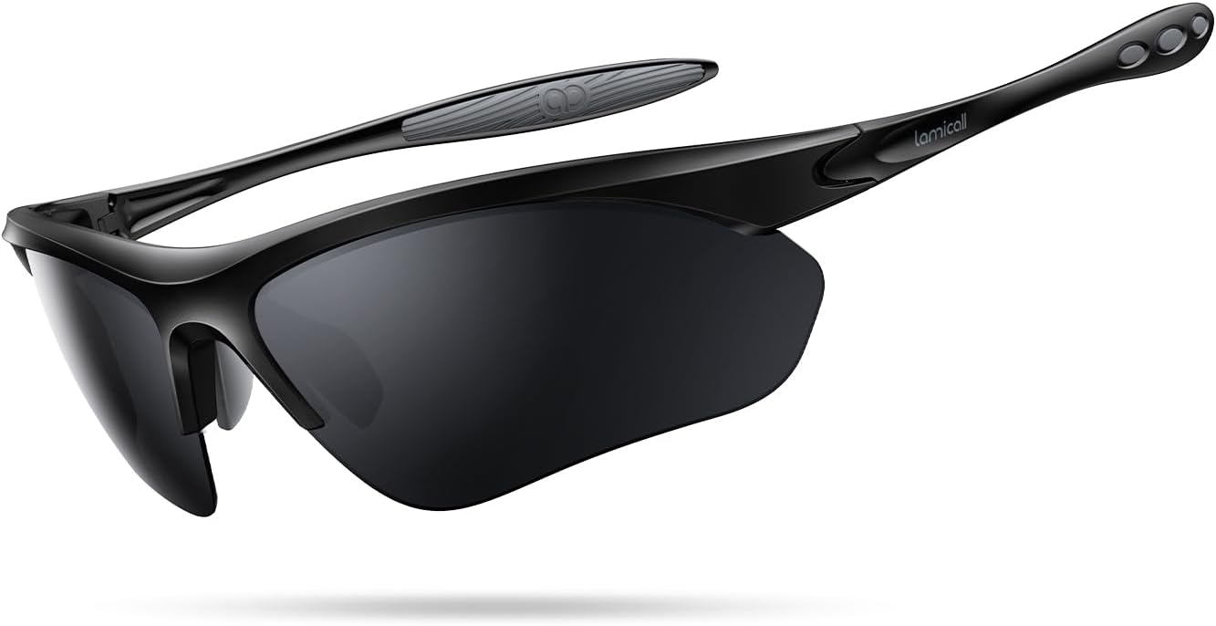 22g Polarized Sports Sunglasses for Men Women - UV400 Protection Sun Glasses for Running Cycling Baseball Driving