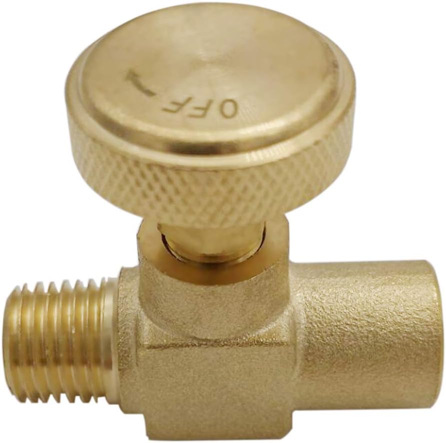 MENSI 1/4" Male NPT X 1/4" Female NPT Heavy Duty Brass High Pressure Propane LPG Gas Flow Control Needle Valve