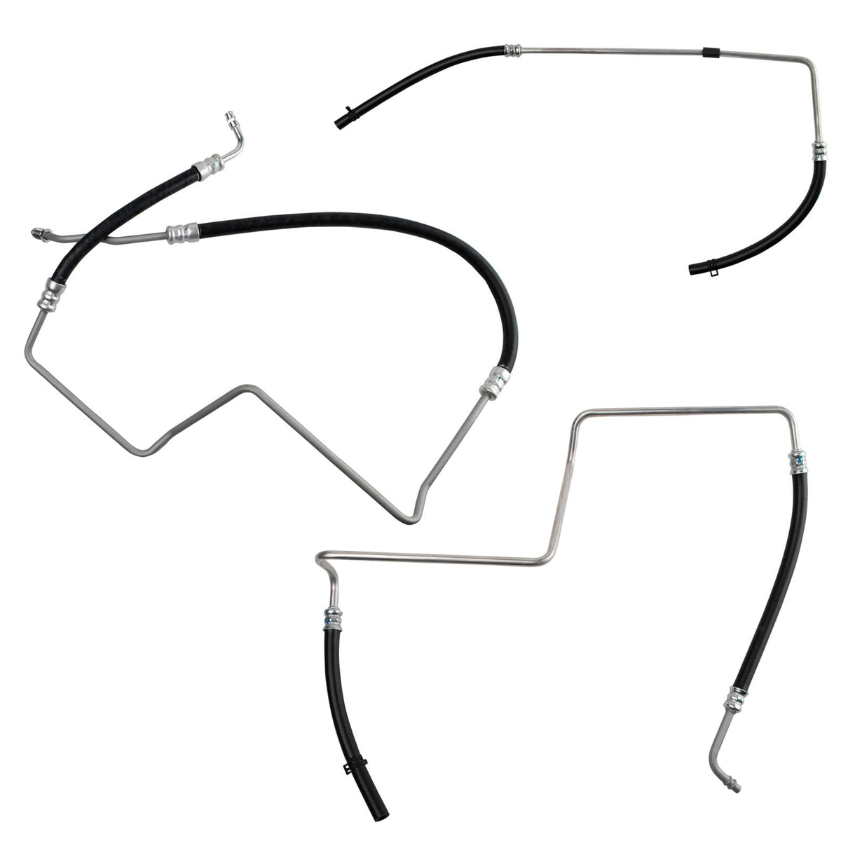 TRQ Power Steering Pressure Return Hose Assembly Set 3pc