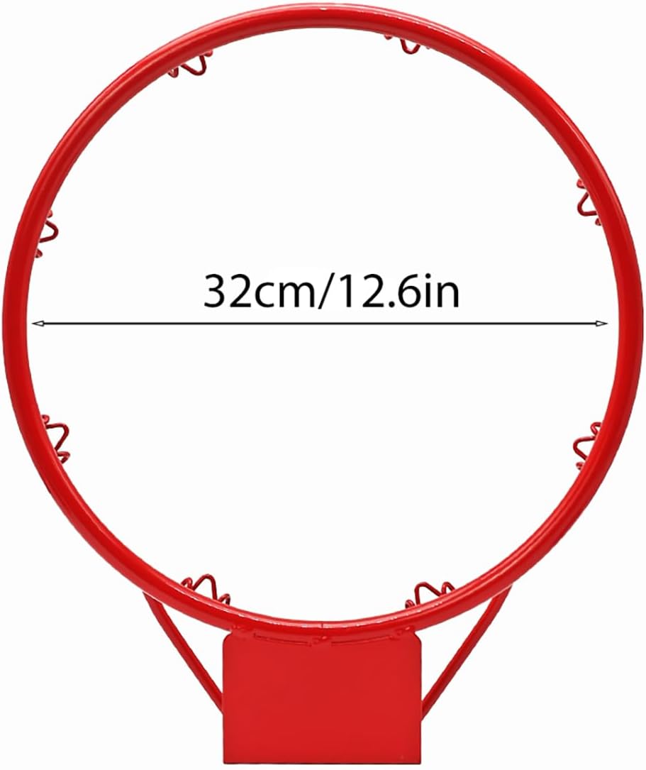 Basketball Rim Goal Wall Mounted Hoop Indoor Outdoor Hanging Basketball Hoop, 32centimeter/12.6inch