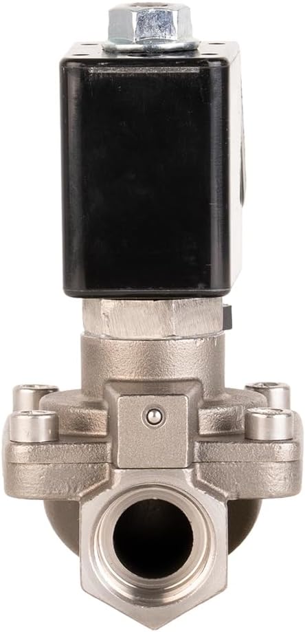UNOX 1/2" NPT High Pressure Solenoid Valve 24V DC, Stainless Steel AISI316 Solenoid Valves Normally Closed - 7-580 PSI Multi-Purpose Reliable Control Valve for Water and Air