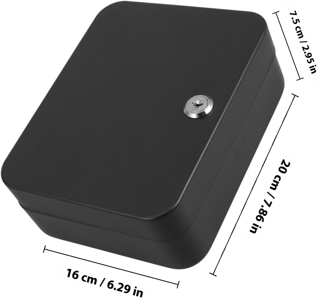Wall Mounted Key Cabinet with Lock Black 20-Hook Key Storage Organizer for Property Management and Rental for Office