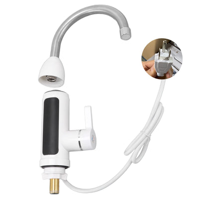 110V Hot Water Heater Faucet, 3000W Tankless Water Heater, Fast Heating Electric Heater Faucet, Rotatable Tap Water Faucet with LED Digital Display for Kitchen Bathroom (US Plug