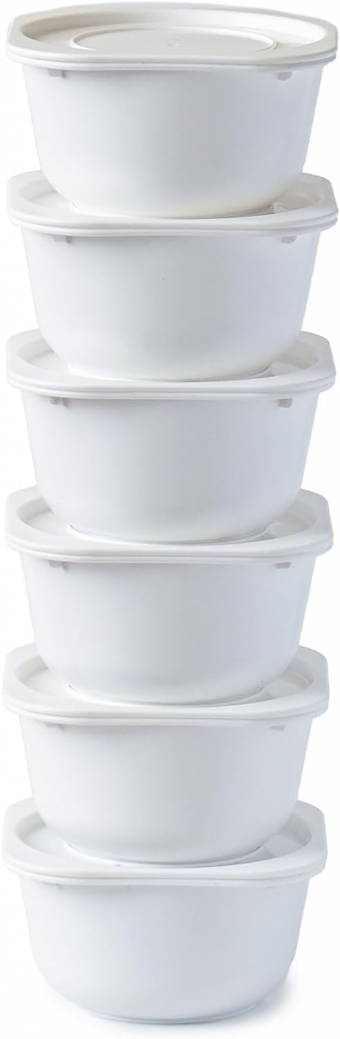 Pizza Dough Proofing Boxes - Stackable Commercial Quality Trays with Covers (5.3 x 5.3 x 2.5 Inches, 20 fl. oz. Each)