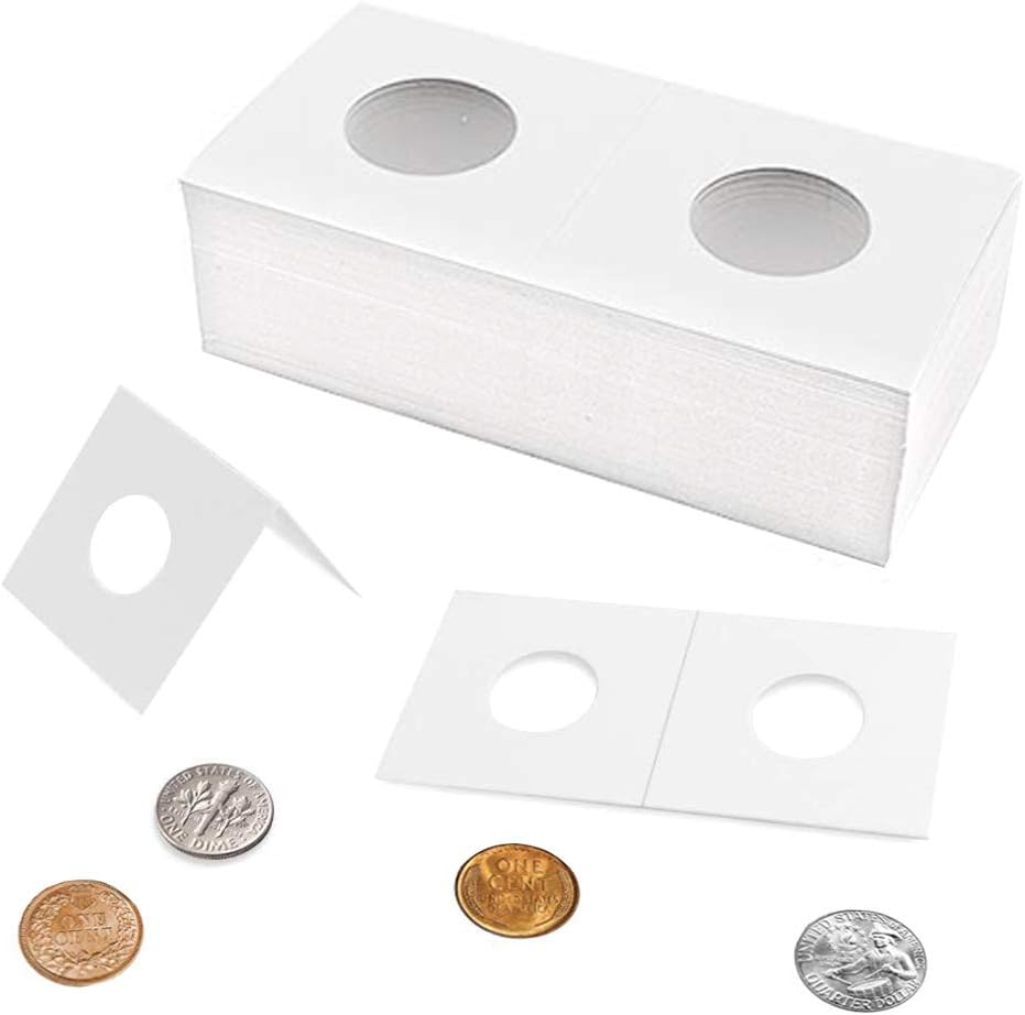 50 PCS Coin Flips 2x2 inch Cardboard Holders for Dollar | Uncle Paul Coin Holders 27.5mm/1.08inch Collection Supplies