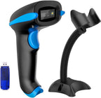 QR Code Scanner Wireless 2D Barcode Scanner With Stand Supports Screen Scan Handheld CMOS Imager Long Range Portable