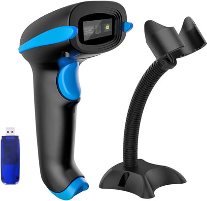 QR Code Scanner Wireless 2D Barcode Scanner With Stand Supports Screen Scan Handheld CMOS Imager Long Range Portable