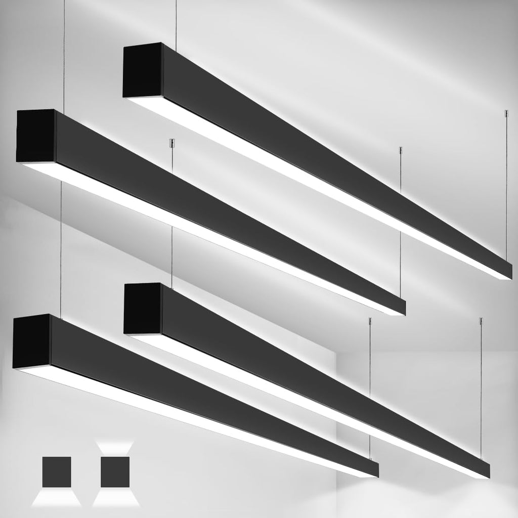 8FT LED Linear Light with Up and Down Lighting, 3CCT 100W, 4 Pack