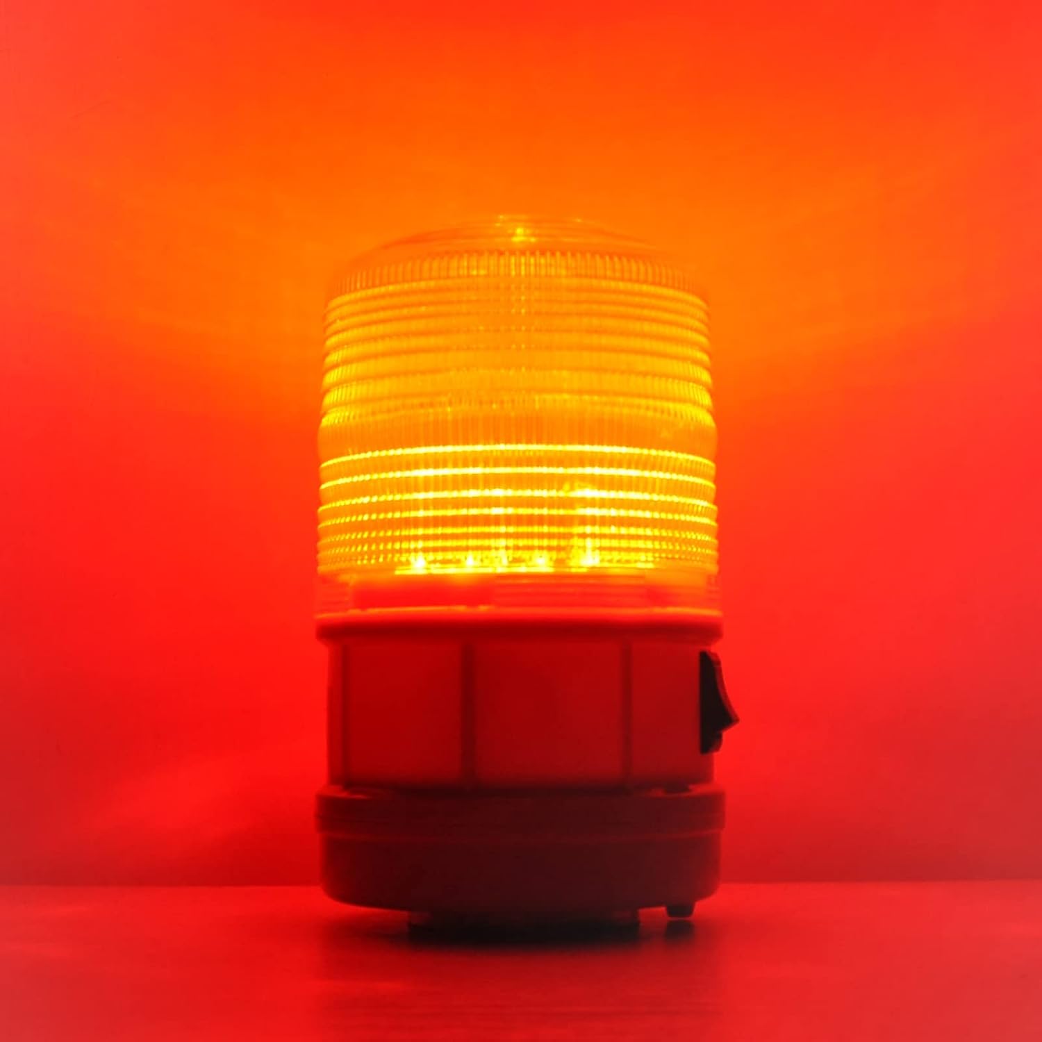 Led Strobe Lights Magnetic Battery Amber Flashing Beacon Light with No Sound Emergency Lights for Vehicles Trucks Car