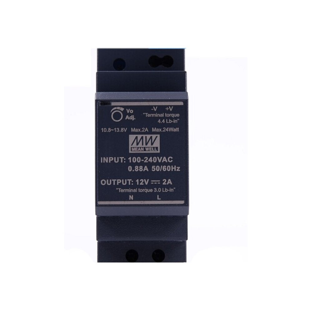 MEAN WELL HDR-30 Ultra Slim Step-Shape 2SU DIN Rail Power Supply, 12V 2A 24W