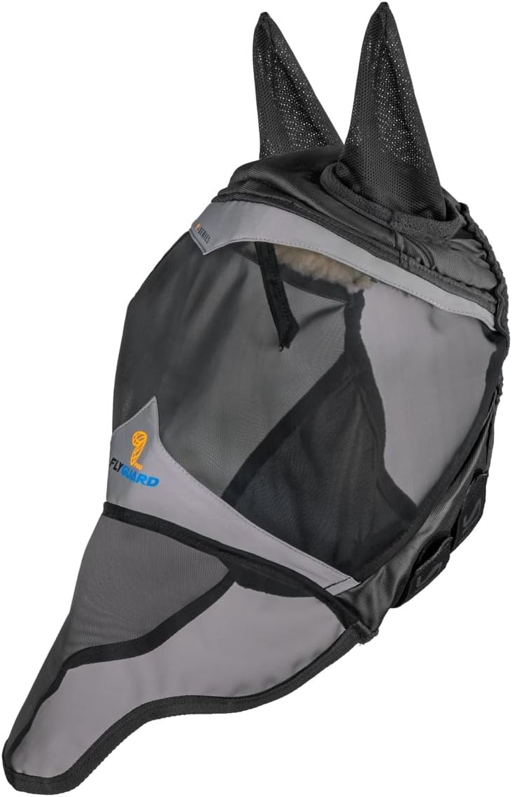 FlyGuard Pro Fine Mesh Fly Mask with UV Protection Jet/Ears and Nose/Full