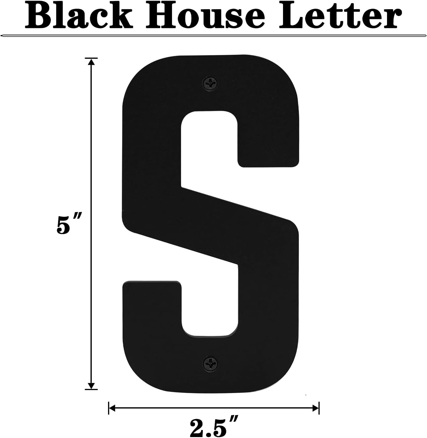5 Inch Black Aluminum Floating House Address Numbers and Letters for Outside, Modern Metal Door Numbers for Home
