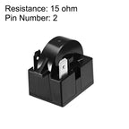uxcell 2 Pcs 15 Ohm 2 Pin Refrigerator Start Relay for Compressor Black