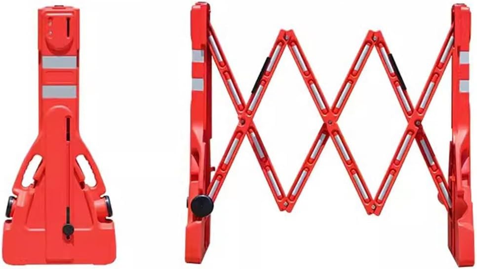 Expandable Plastic Barricade, Retractable Traffic Fence Flexible Crowd Control Barriers Guard Easily Assembled Safety