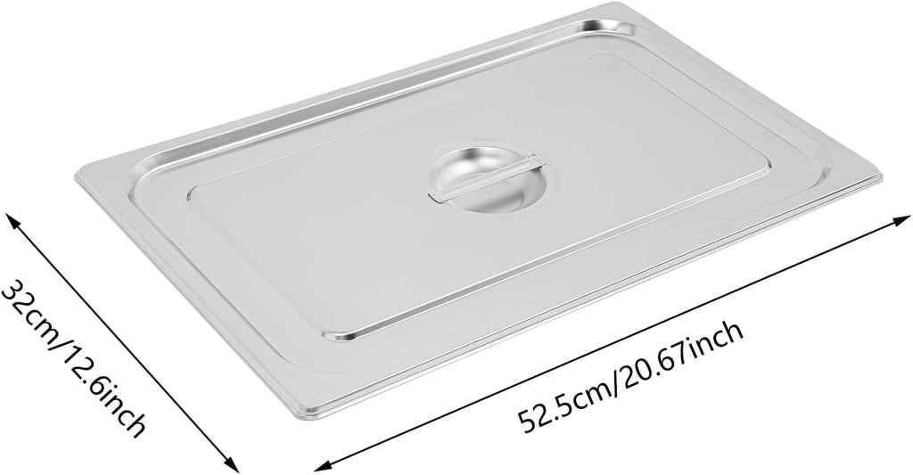 6‑Pack Full Size Stainless Steel Hotel Pan Lids with Handle
