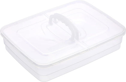 Pizza Dough Proofing Box, 14 x 10.3Inch Large Capacity Container, Fits 4-6 Dough Balls, Household Tray With Carry Handle