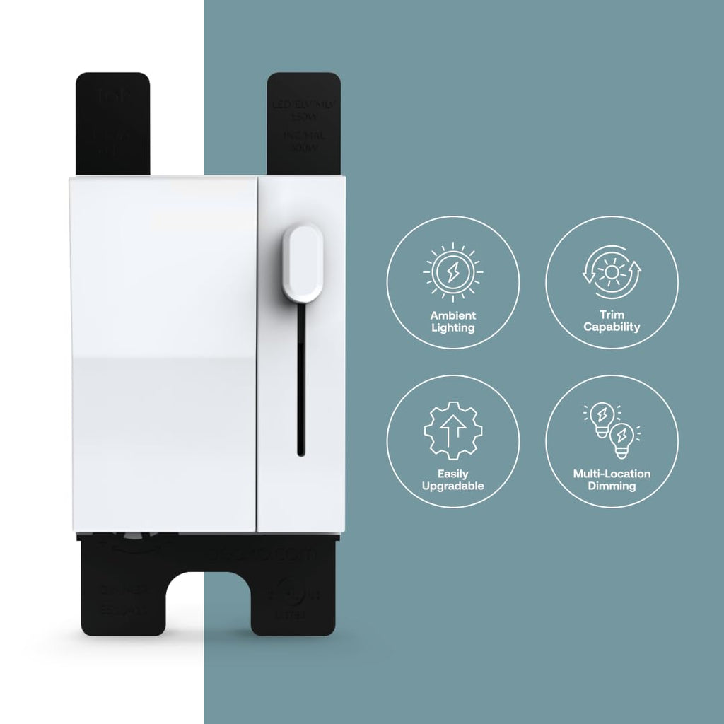 Simple Dimmer by Deako, Slide Switch, 3-Way/4-Way/Single Pole, Neutral Wire Required, White
