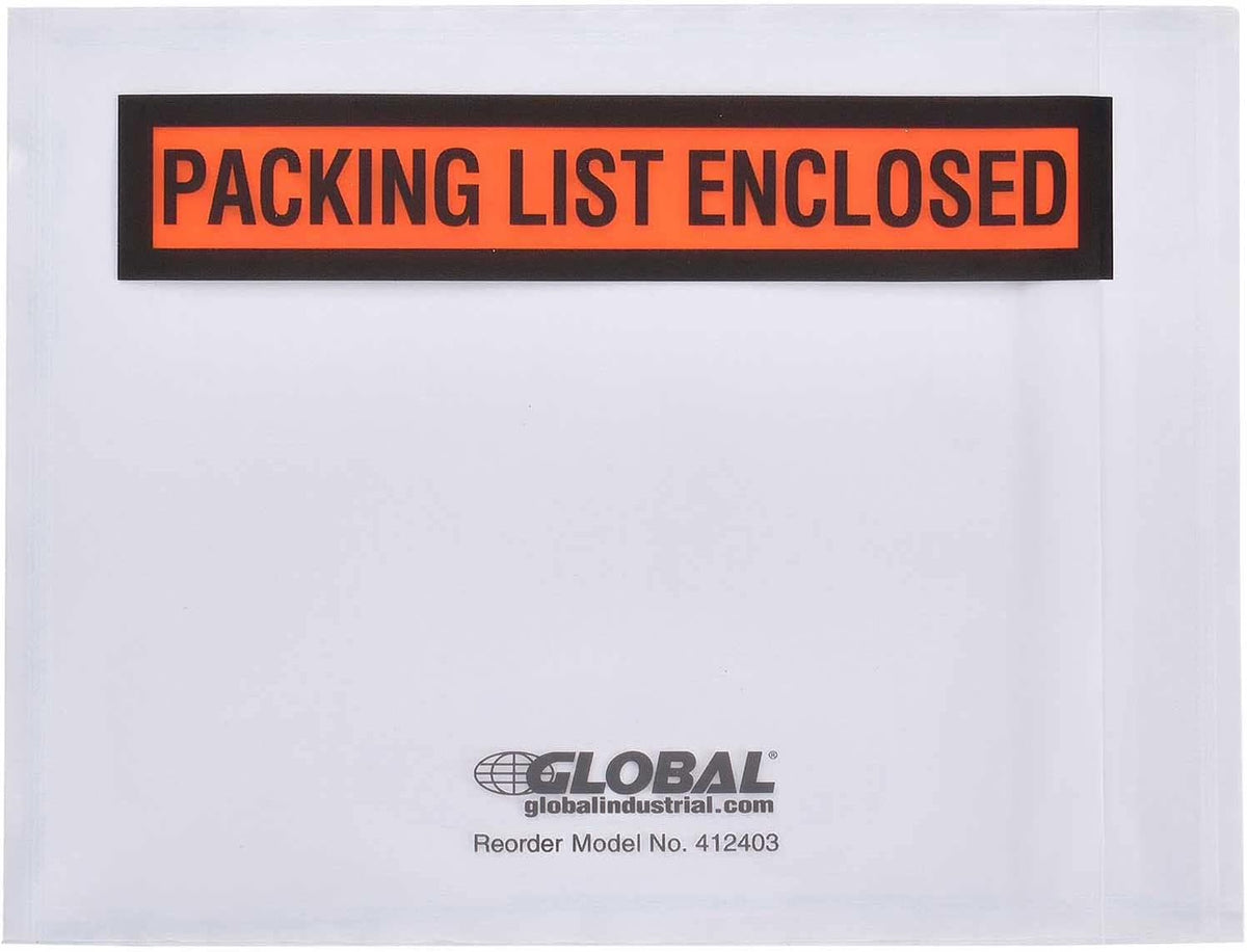 Packing List Envelopes W/Print, 4-1/2"L x 5-1/2"W, Orange, 1000/Pk