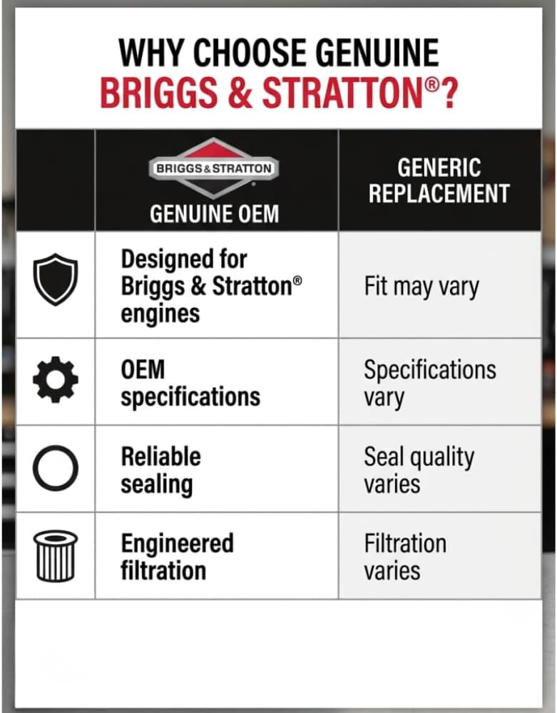 Briggs & Stratton 492932S Genuine Oil Filter, Short 2-1/4"