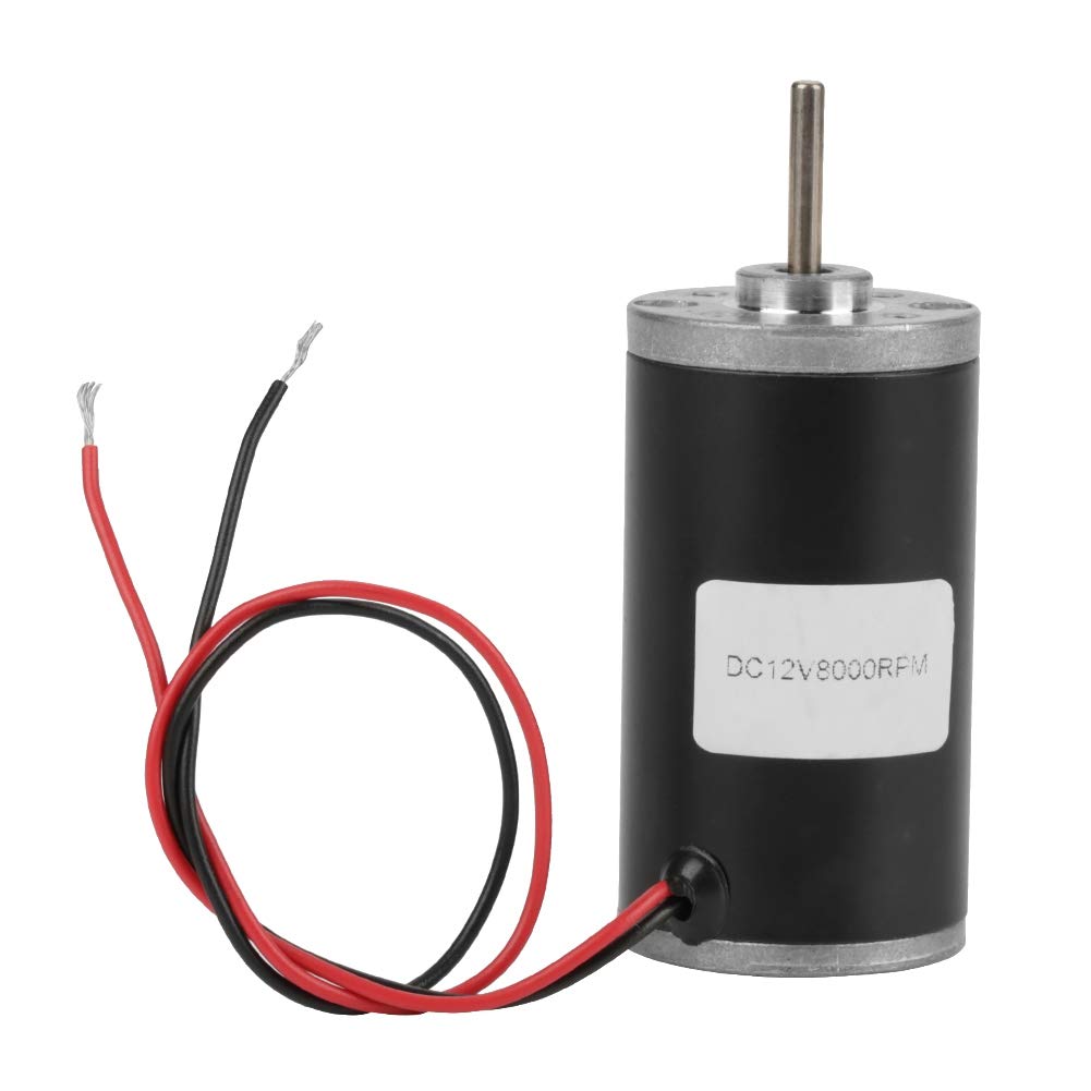 DC Motor, 6V/12V/24V 3500-8000RPM High Speed CWCCW Permanent Magnet DC Motor 31ZY High Power DC Carbon Motor for DIY, Permanent Magnet Motors (12V8000 RPM)