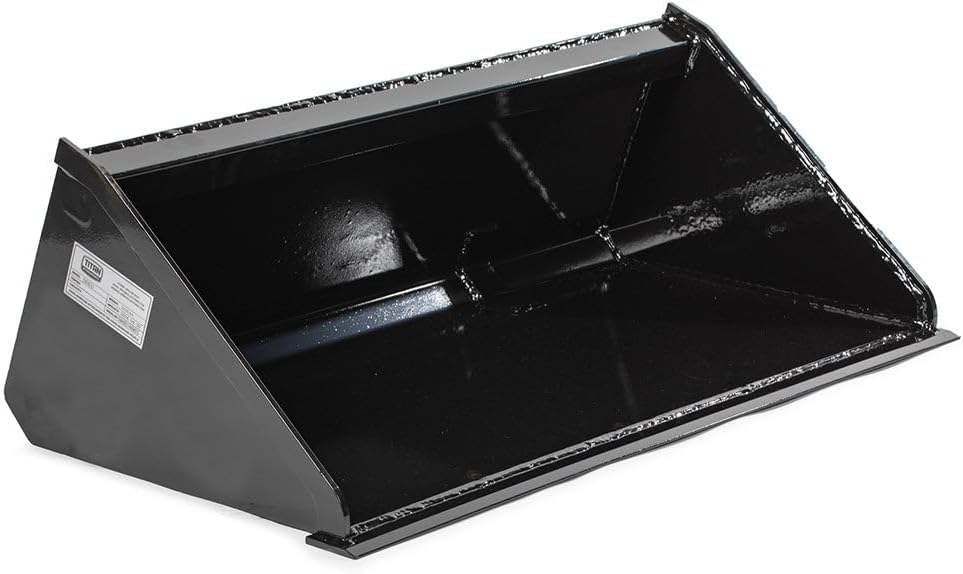 Mini Skid Steer 42" Dirt Bucket Attachment, Toro Style Mounting, Reinforced Side Cutters, Welded-On Cutting Edge