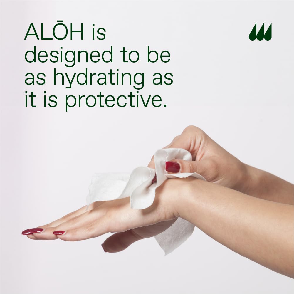 ALŌH Lavender Rosewood + Aloe Hand Sanitizer Wipes Individually Wrapped | Clean Hands, Clear Mind, On The Go, Travel