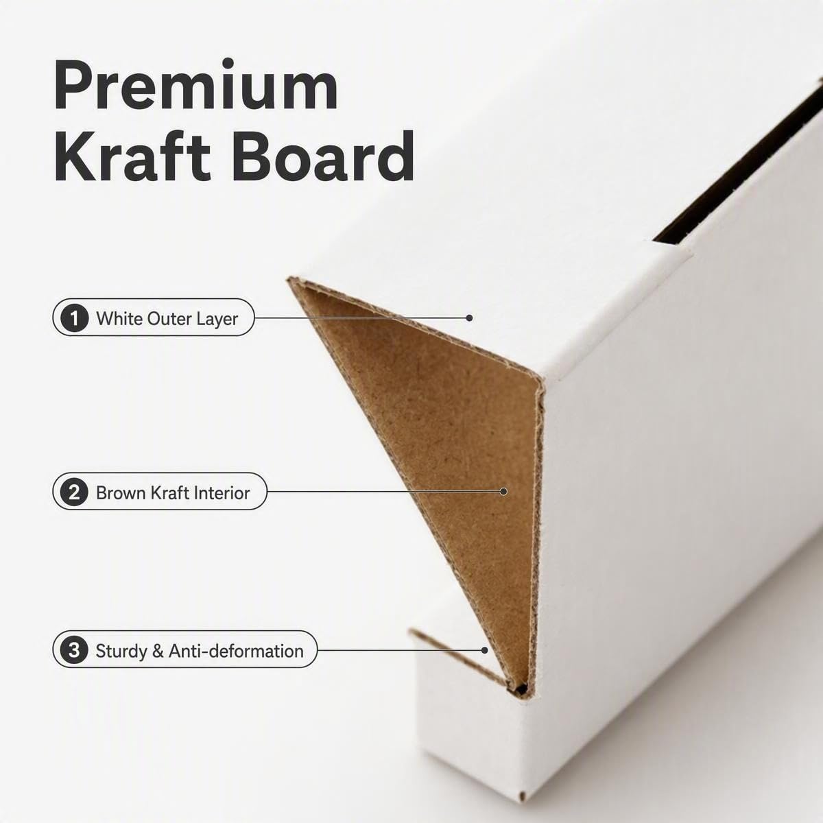 25 Pack 5x5x5 Inch White Corrugated Cardboard Shipping Boxes