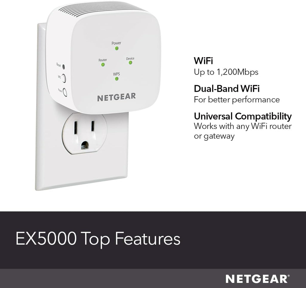 WiFi Mesh Range Extender (EX5000) - Covers up to 1,000 sq.ft. and 15 Devices with AC1200 Dual Band Wireless Signal