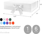 Large White Gift Box with Lid for Presents 13x9.7x3.4 Inches