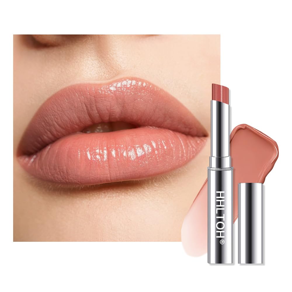 Honey Nude Tinted Lip Balm for Women, Hydrating Lip Oil Stick Lip Gloss Lipstick for Mature Skin, Sheer Lightweight