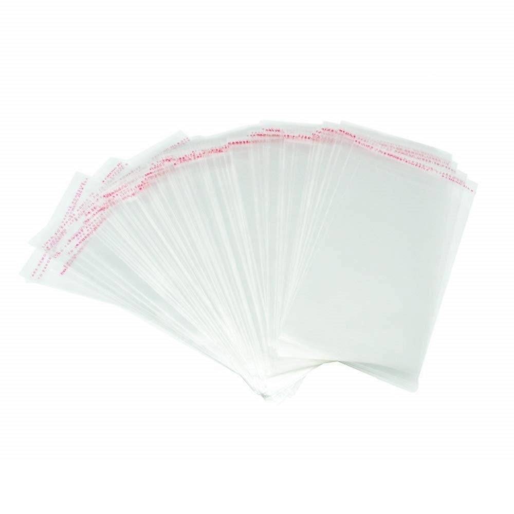 200pcs 5"x5" Clear Resealable Cellophane Bag Self Adhesive Seal