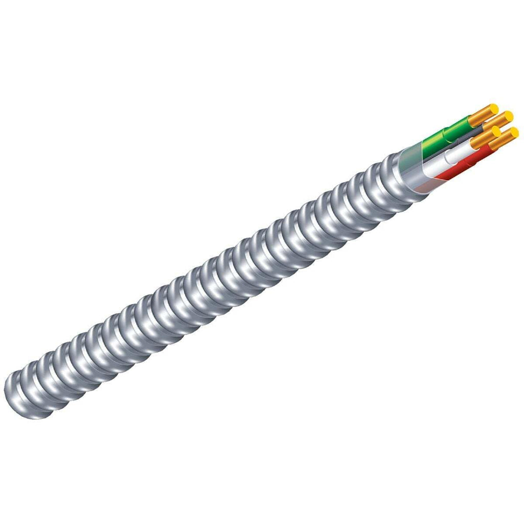 Armor lite Type Mc Aluminum Armored Cable, 12/3, 600 Volts, 250 Ft. Coil