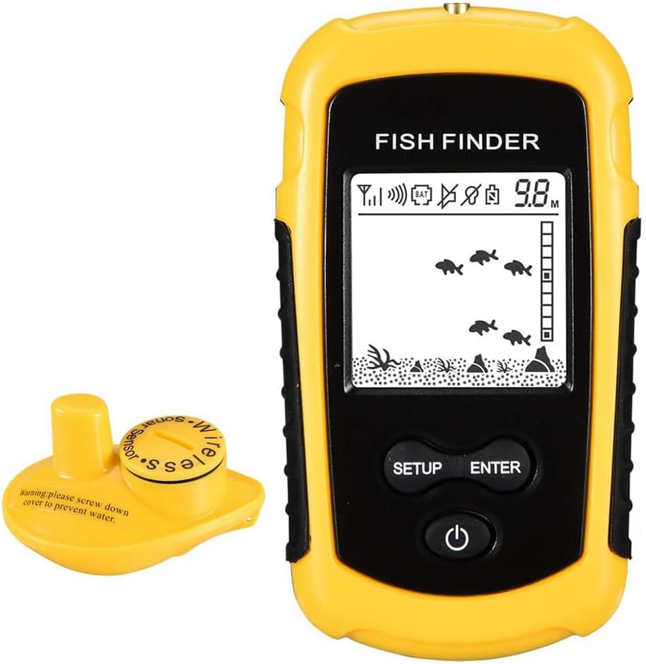 Sonar Handheld Fish Finder Transducer Portable Water Depth Finder Boat Kayak Wireless Transducer Fish Finders