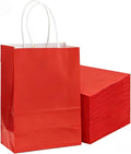 50-Pack 5.9x3.1x8.3 inches Red Gift Bags with Handles