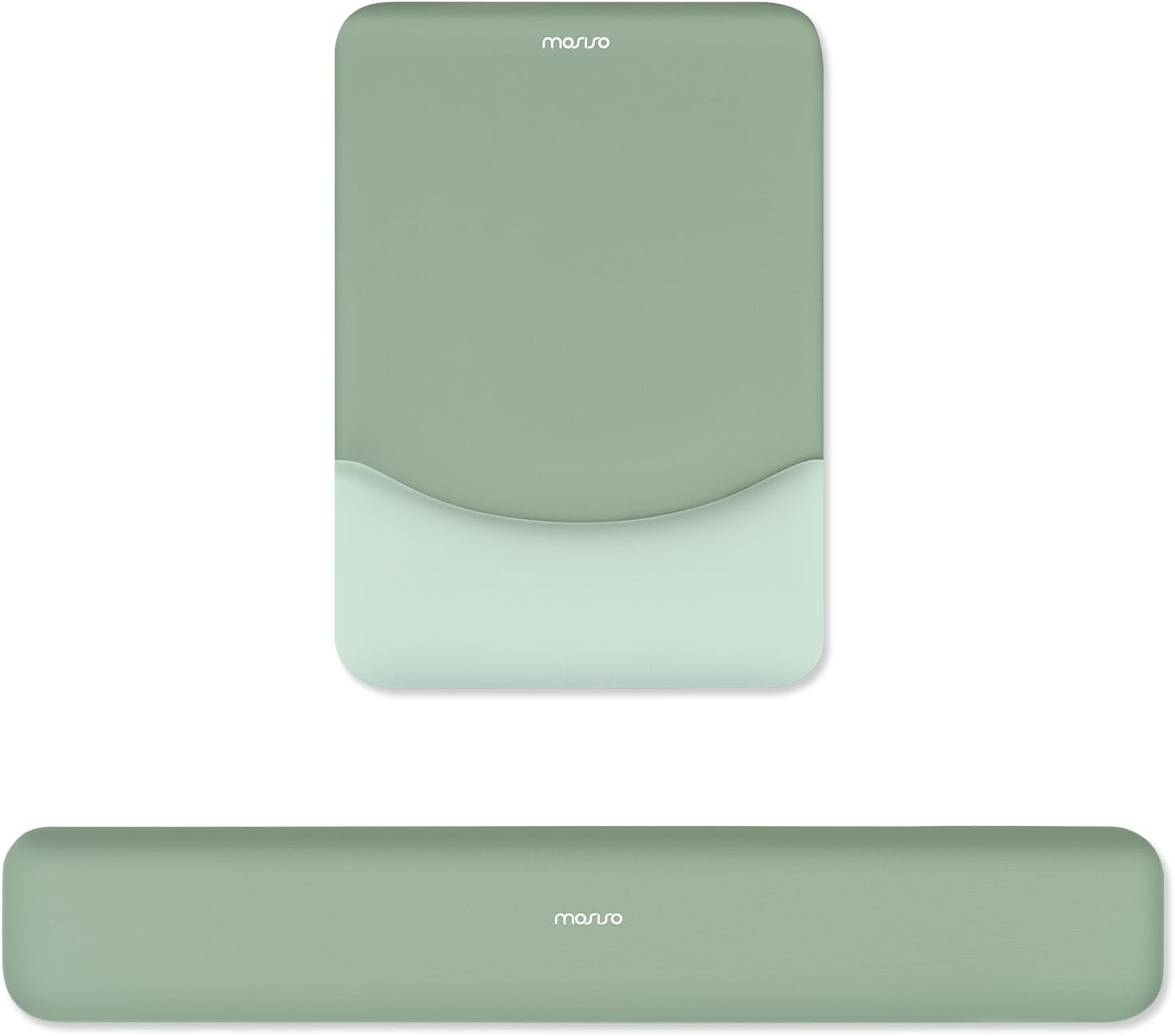 Keyboard Wrist Rest & Mouse Pad with Wrist Rest, Green | Rectangular Ergonomic Mousepad, Non-Slip Base, Home/Office